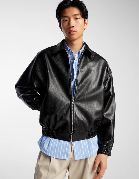Faux-leather jacket