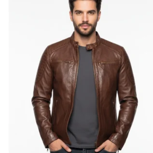Mens Distressed Cafe Racer Jacket